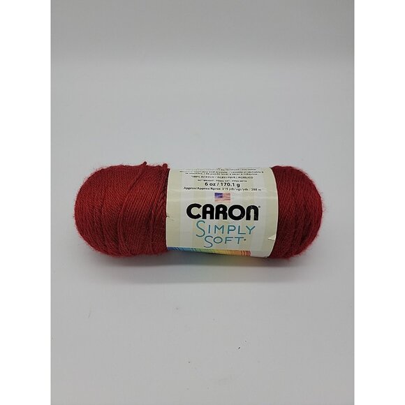 Caron Simply Soft Yarn. Soft Acrylic Yarn. Autumn Red 1 Skein New - Picture 1 of 4